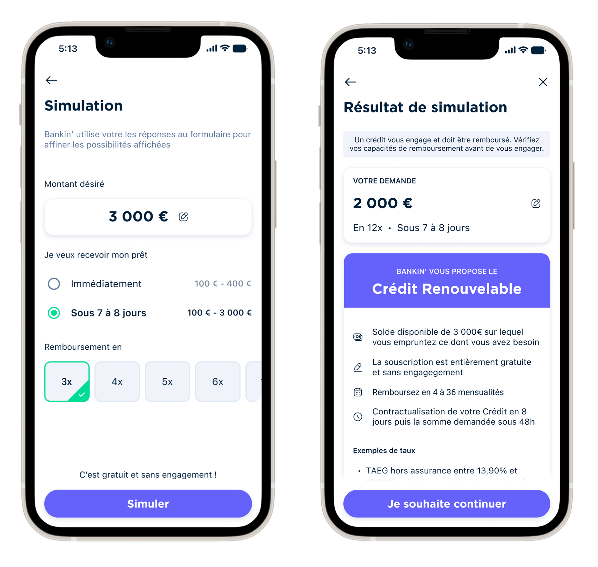 New in-app loan results design