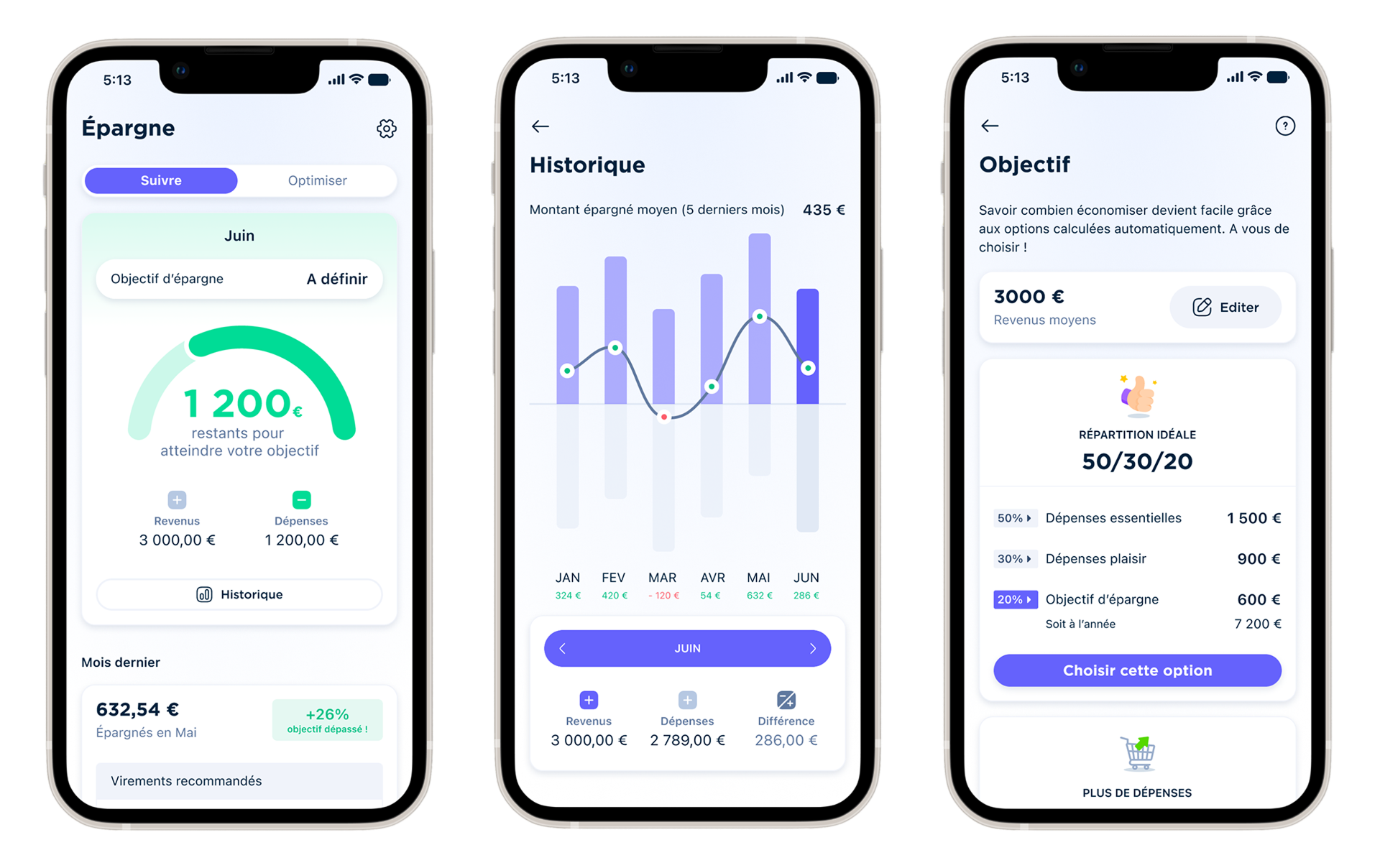 New savings tab design