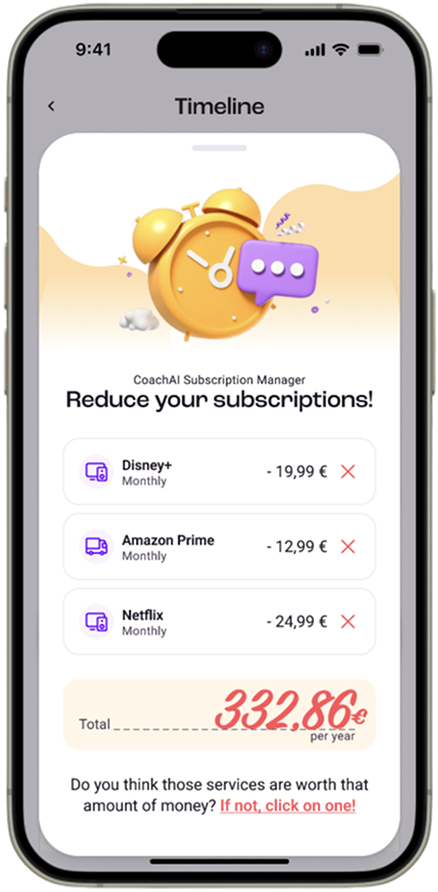 ia assistant suggesting ways to reduce recurring expenses