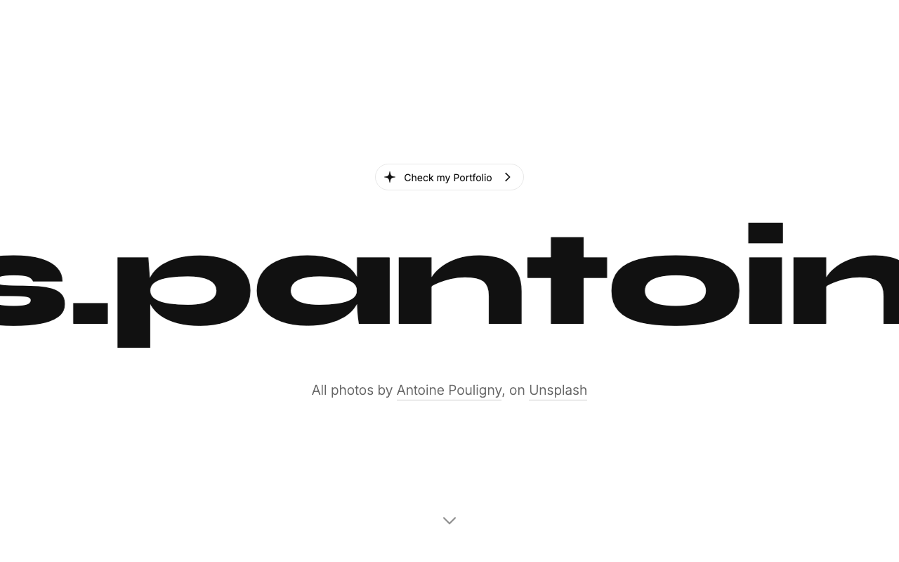 Preview of photos.pantoine.com gallery showing a photograph and dynamic background